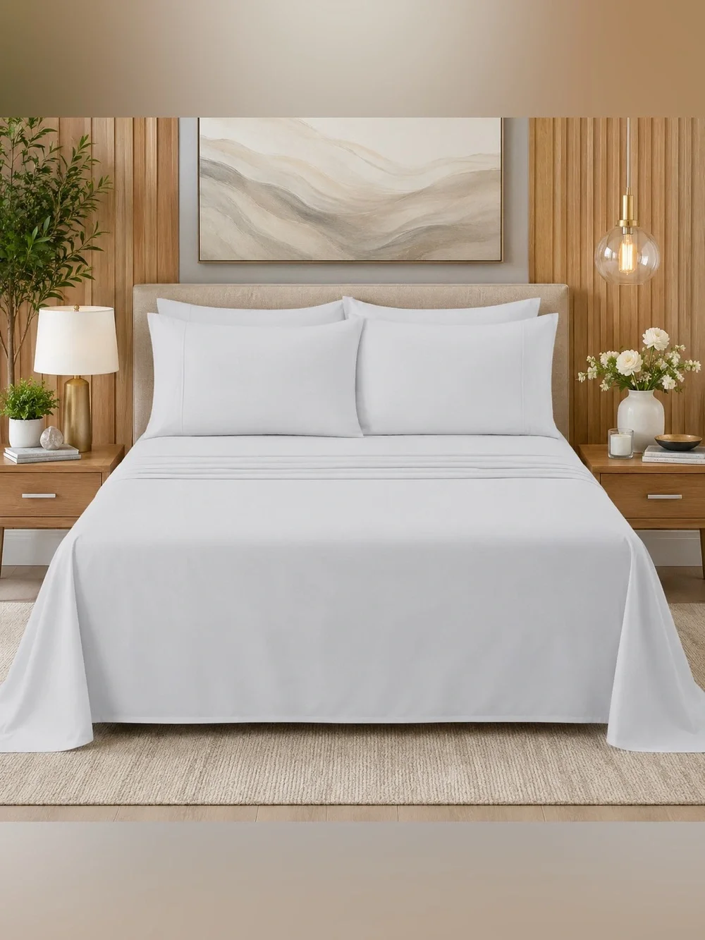 NEW South Point Home Fashions King 6 Piece Microfiber Sheet Set Gray